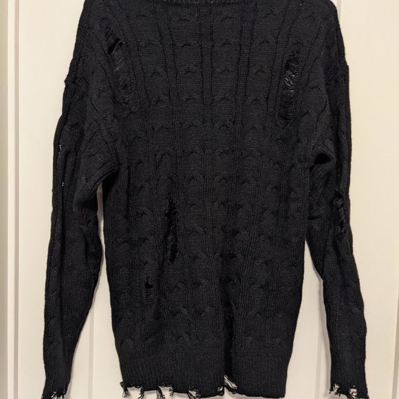 Distressed black sweatshirt - Picture 2 of 6